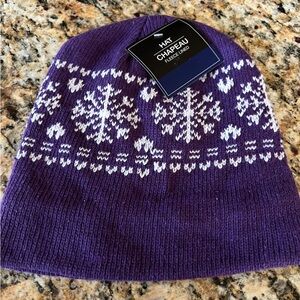 Purple Snowflake Knit Beanie